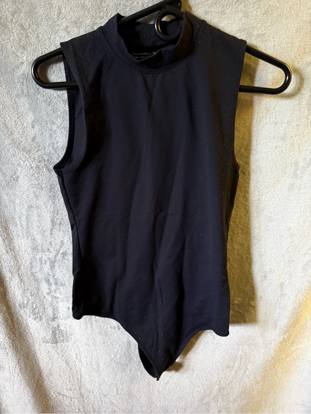 Abercrombie & Fitch Black Sleeveless Mock-Neck One-Piece Bodysuit